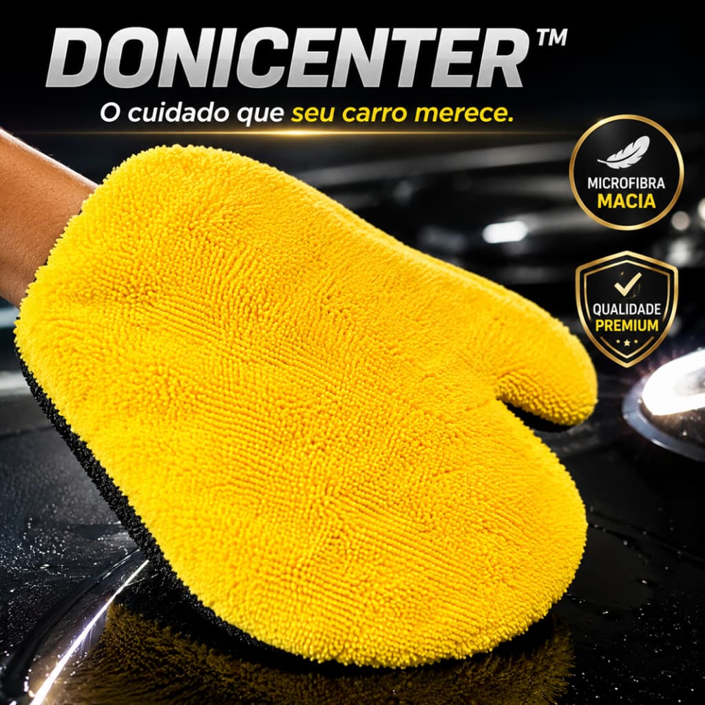 Luva Microfibra Macia Para Limpeza e Lavagem Automotiva - LAVA AUTO