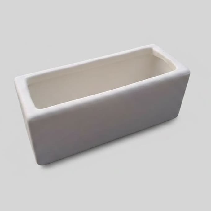 Cachepot Retangular Cerâmica Branco Fosco Para Pintar 1 UNIDADE