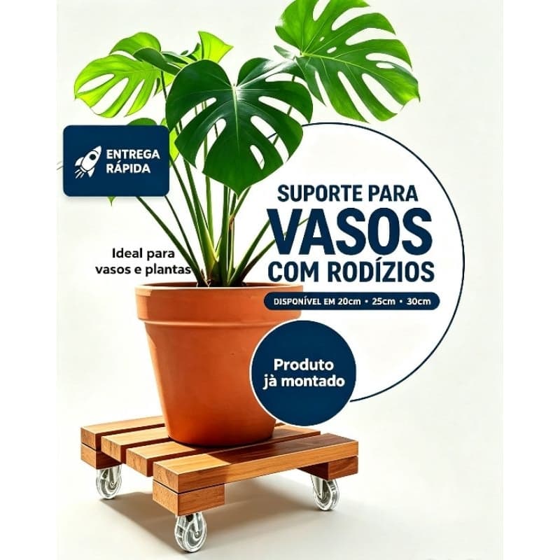 Suporte Quadrado para Vaso de Planta com Rodinhas o Botijão de gás
