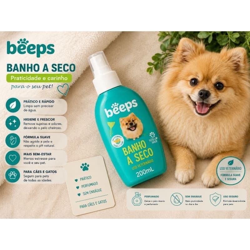 Banho a seco Beeps Cães e Gatos Pet Society 200ml