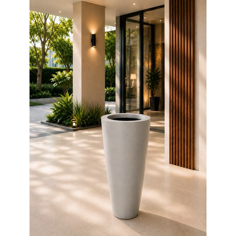 Vaso Decorativo Grande 72cm Polietileno Alto para Plantas Jardim Sala Área Externa e Interna
