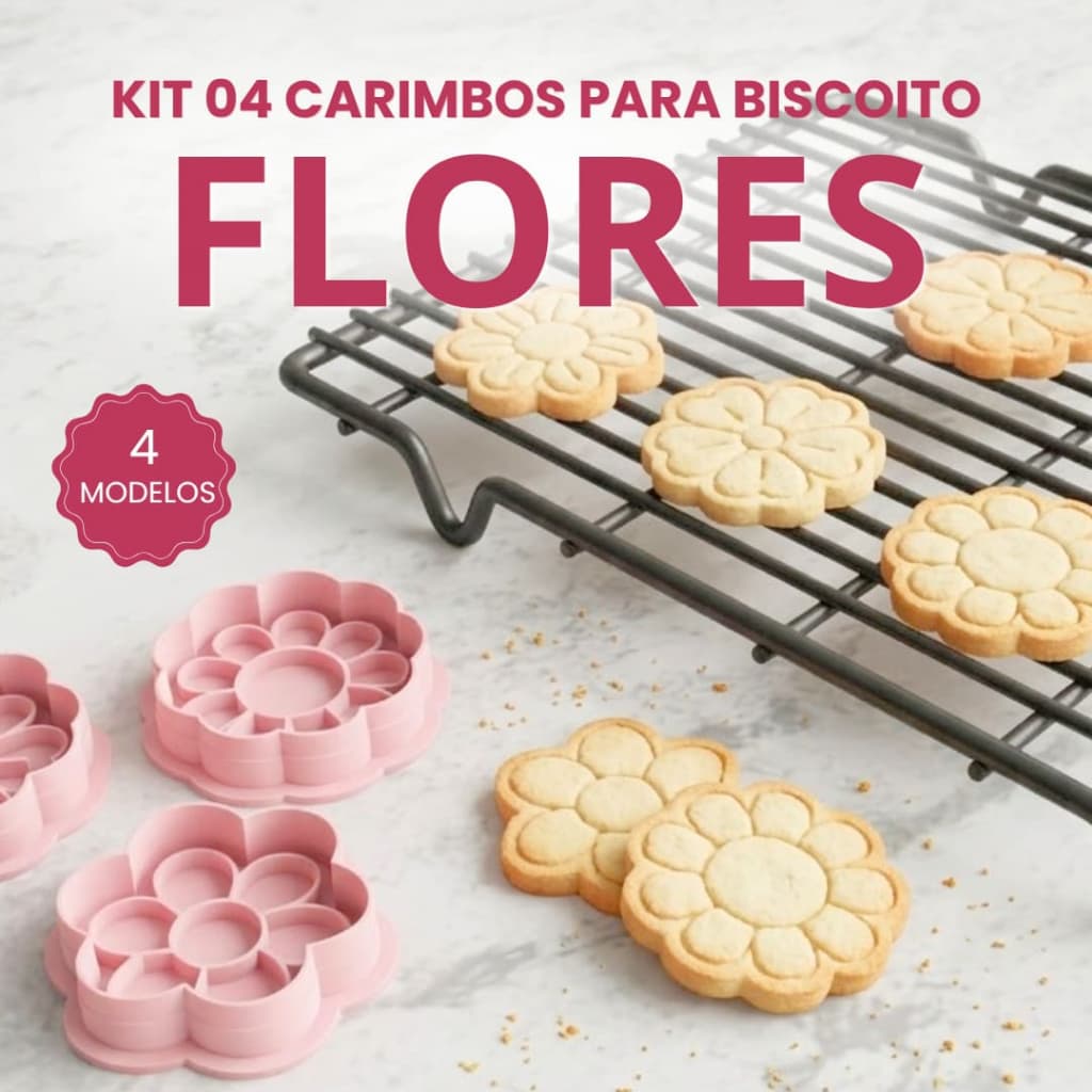 Cortadores de Biscoito Flores 4 peças