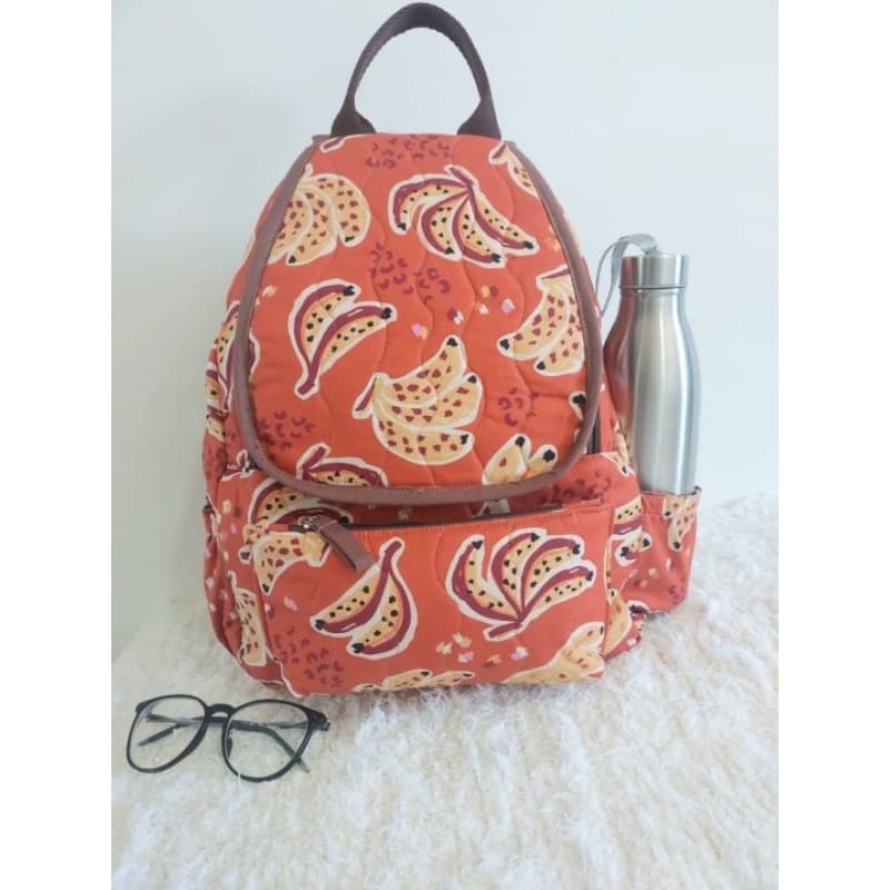 Mochila Urban, Estampa banana, Mochila de passeio, Bolsa feminina, Mochila de tecido, Mochila artesanal