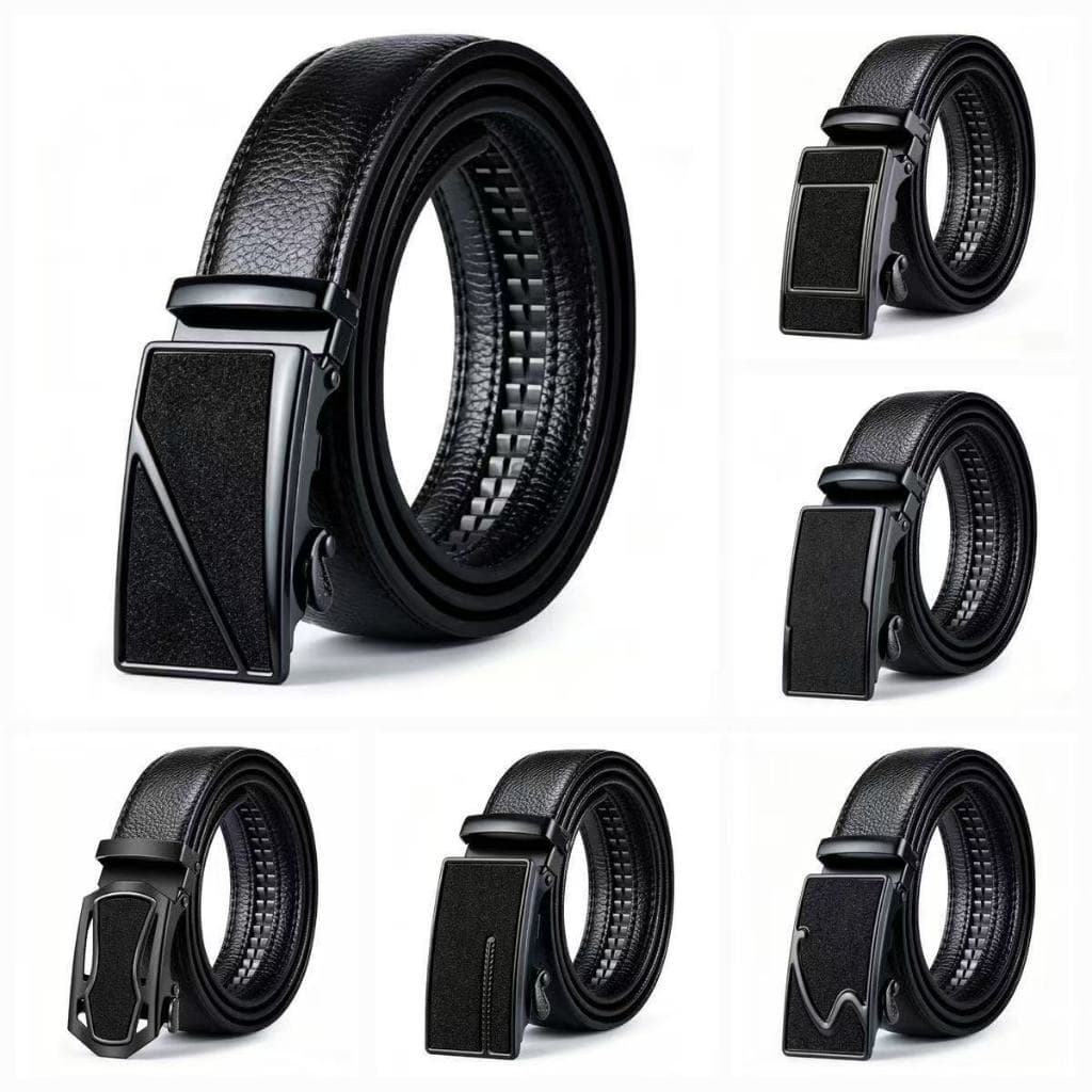 Cinto masculino novo com fivela automática, versátil, para negócios e lazer, de couro, na moda