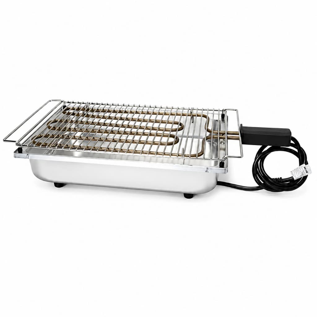 Churrasqueira Elétrica Grill 1600W Compacta com Grelha para Churrasco Varanda Cozinha