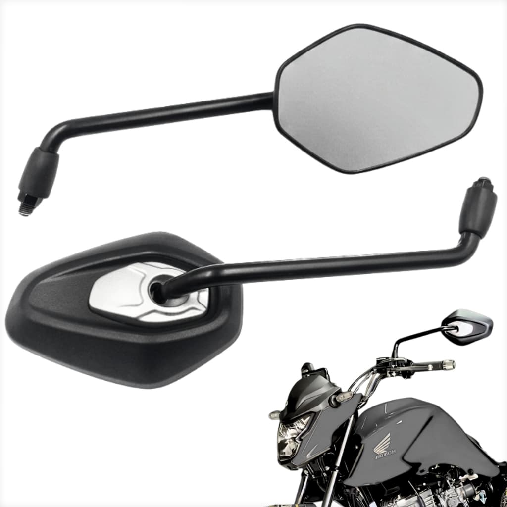 Retrovisor Triumph Tiger 1200 Haste Fixa Lente Ajustável Convexa Para Moto Rosca Honda M10