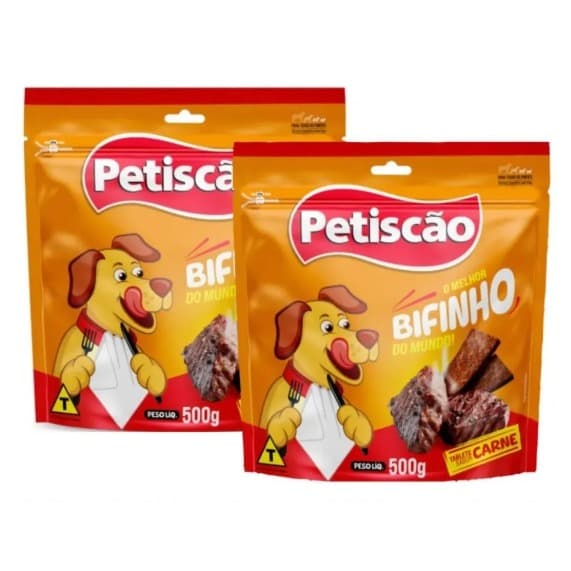 Kit Bifinhos Tablete Petiscão Carne 1kg - 2 Unidades De 500g Cada