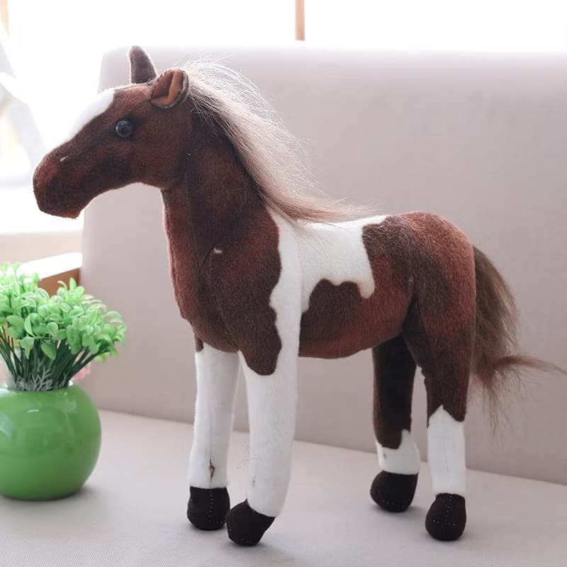 CAVALO REALISTA 40cm Altura 49cm comprimento em pelúcia antialérgico lavável enchimento em fibra de silicone