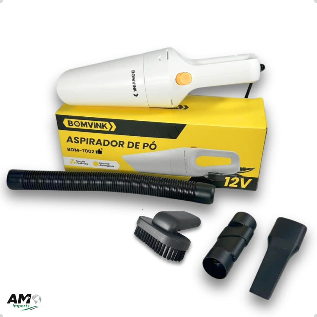 Aspirador De Pó Automotivo 12v De Mão 5 Em 1 Para Carro Branco 12v