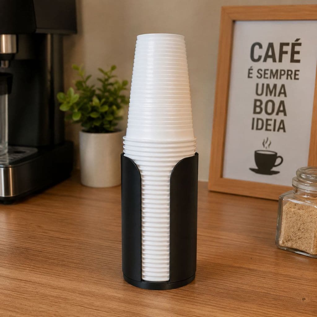 Suporte Porta Copos 200ml Dispenser Copos Descartáveis  Organizador de Mesa bancada  organizada Café