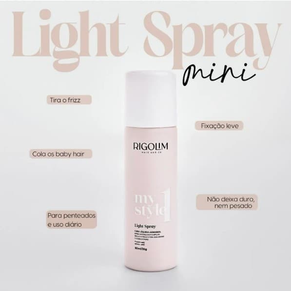 Mini Light Spray Rigolim Fixador Cera Liquida Capilar 50ml Antifrizz Modelador Capilar Fixação Leve