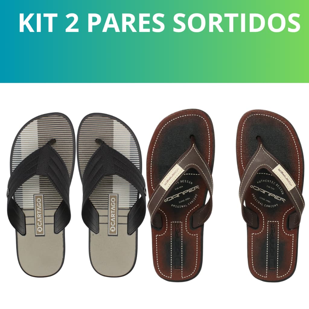Combo Chinelo Sandália Masculino Kit 2 Pares Borracha Slide Confortável Promoção Oferta