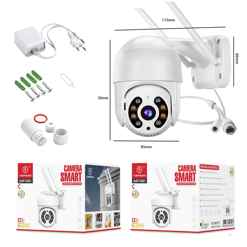 Câmera IP Rotativa Wi‑Fi Vigilância Remota Para Casa e Jardim