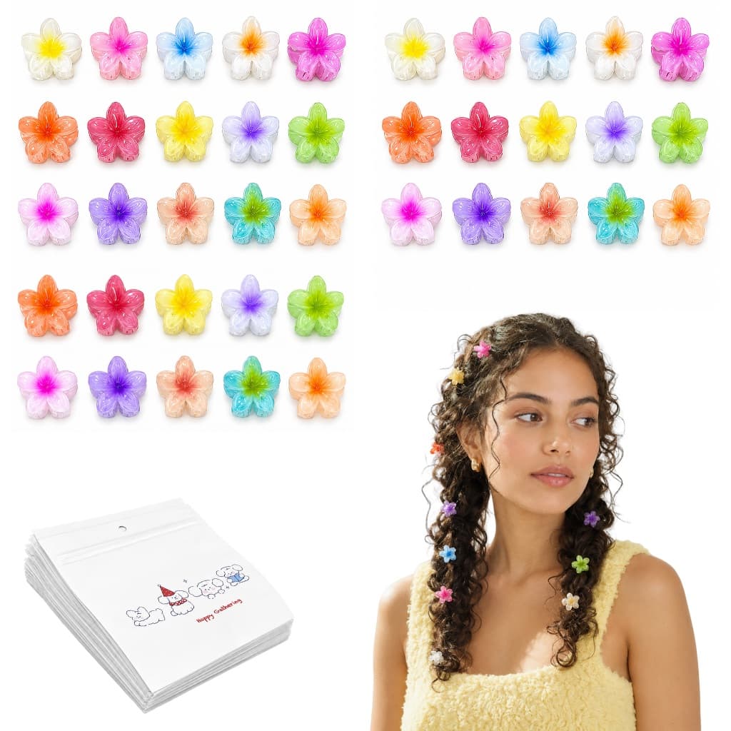 Kit 28/40/64 Presilhas Piranha De Cabelo Flor Pequena 4cm Mega