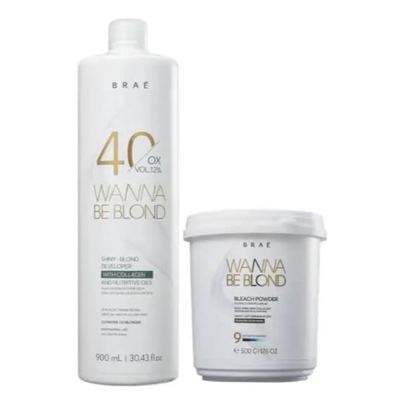 Braé Pó Descolorante 500g + Ox Wanna Be Blond 40 Vol 900ml Tom Sem tom