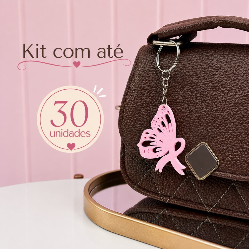 Kit de Chaveiro Outubro rosa - Brindes - Mimos Pronta Entrega