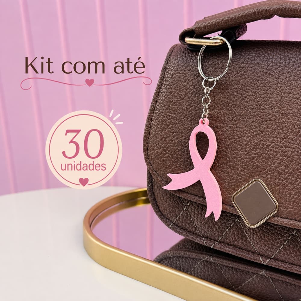 Kit Chaveiro outubro Rosa - Mimo Pronta Entrega - Brinde