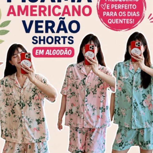 Pijama Feminino Americano de Botão Malha Luxo Inspiração Victoria Cirurgia