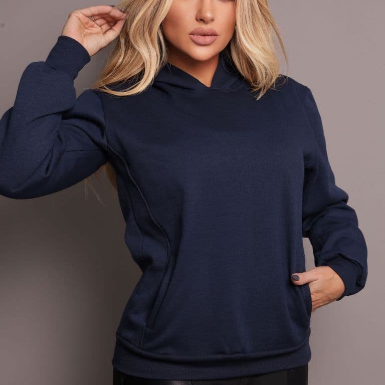 Blusa De Moletom Feminina Com Capuz E Bolso Canguru