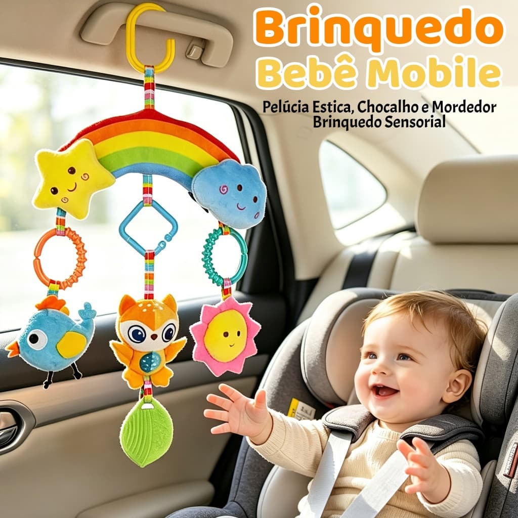Bebê ARCO-IRIS Coruja 0-3anos Mobile Pelúcia Recém Nascido Brinquedo Carrinho Para Infantil Montessori