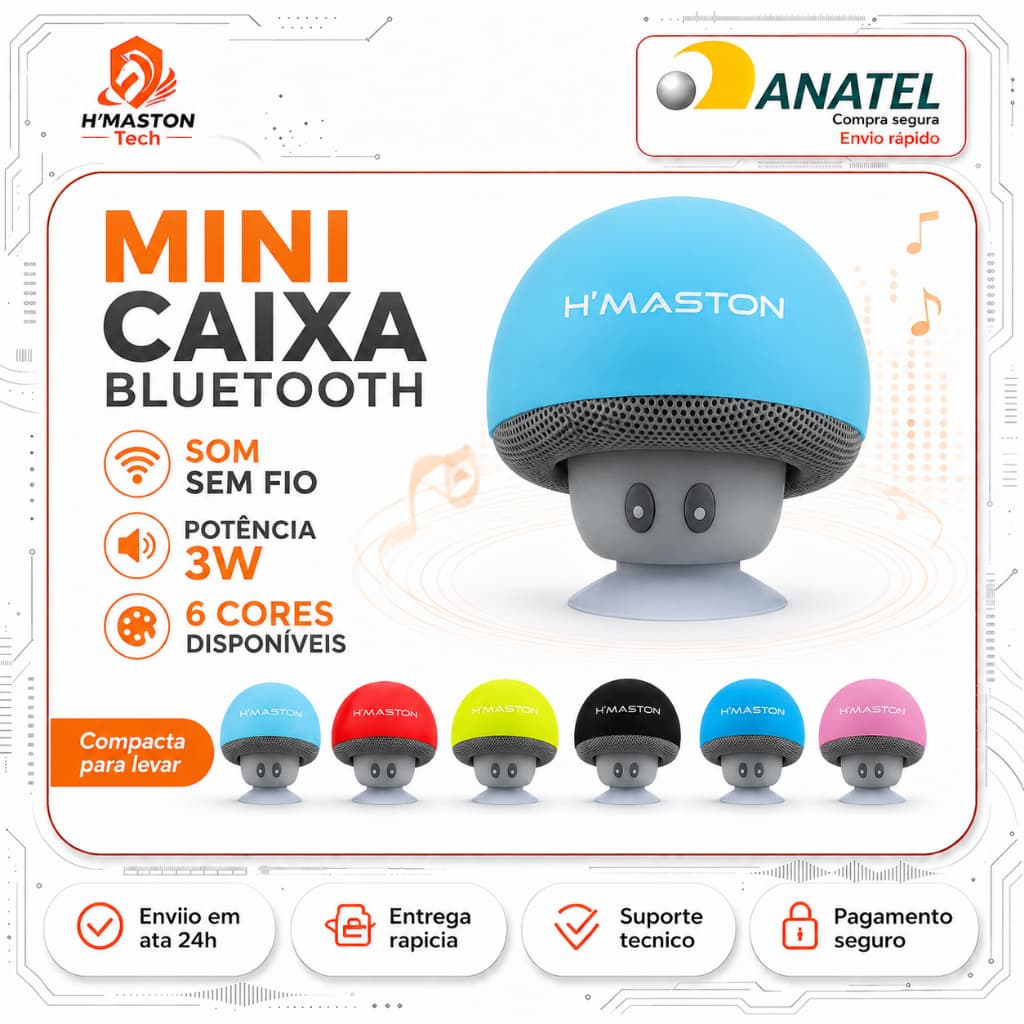 H'MASTON Caixinha De Som Bluetooth Mini Caixa De Som Bluetooth Portátil Som Caixa Bluetooth Caixa De Som Pequena YX-01H
