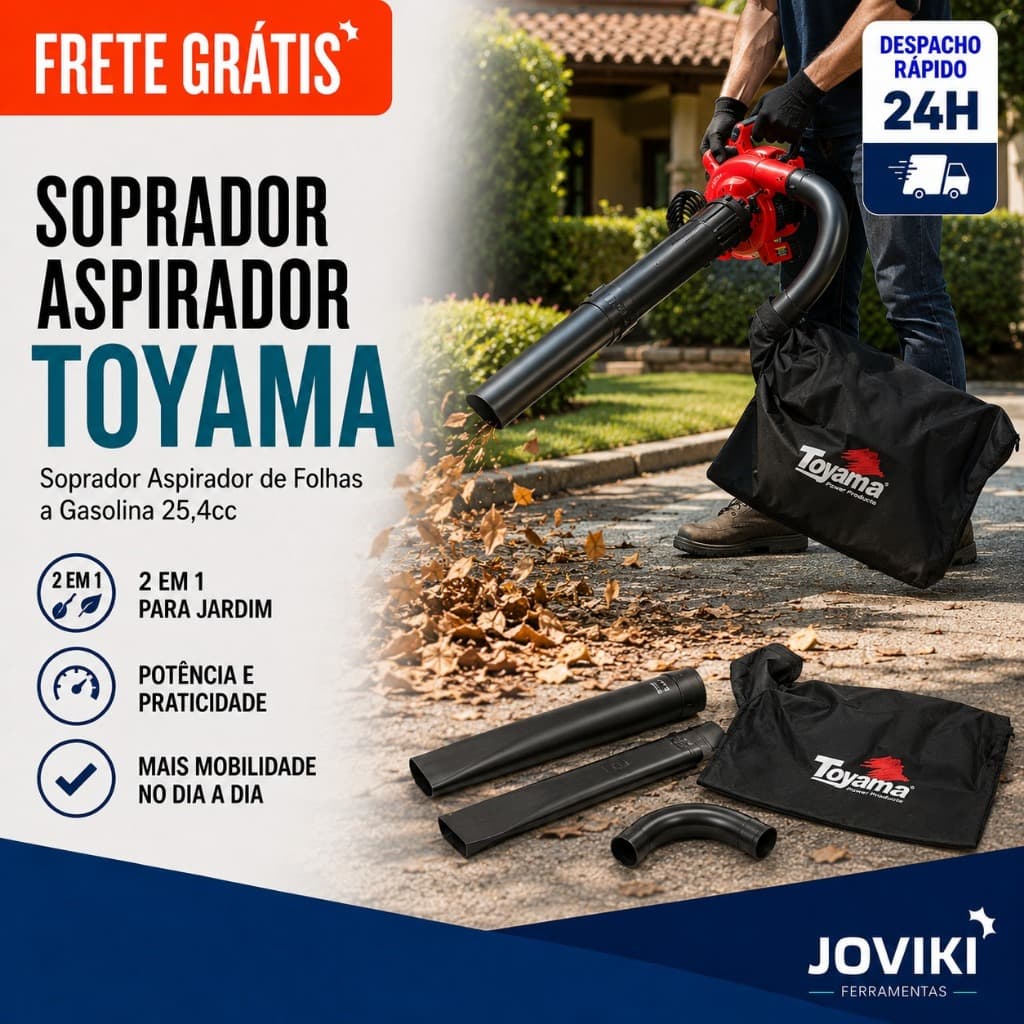 Soprador Aspirador de Folhas 25,4cc - Toyama