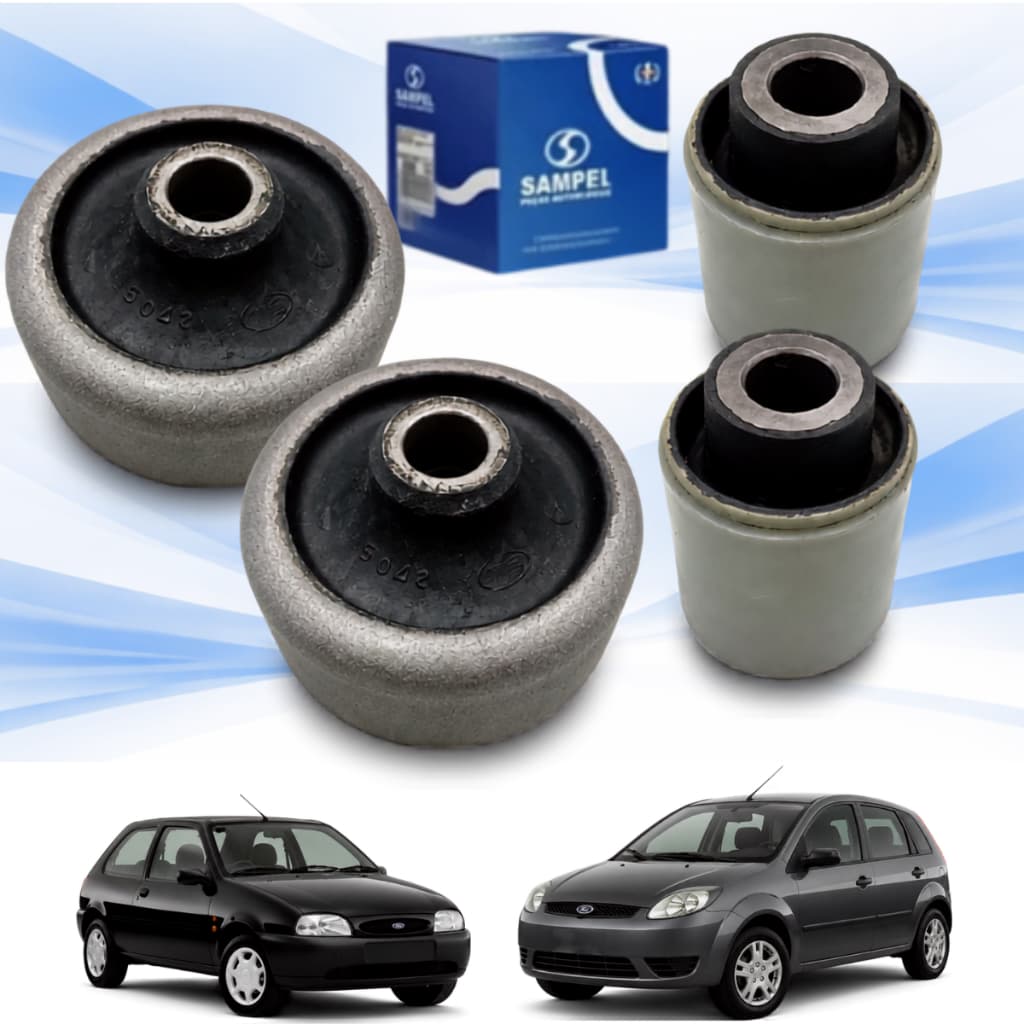 Kit 4 Buchas Bandeja Dianteira Sampel Ford Fiesta