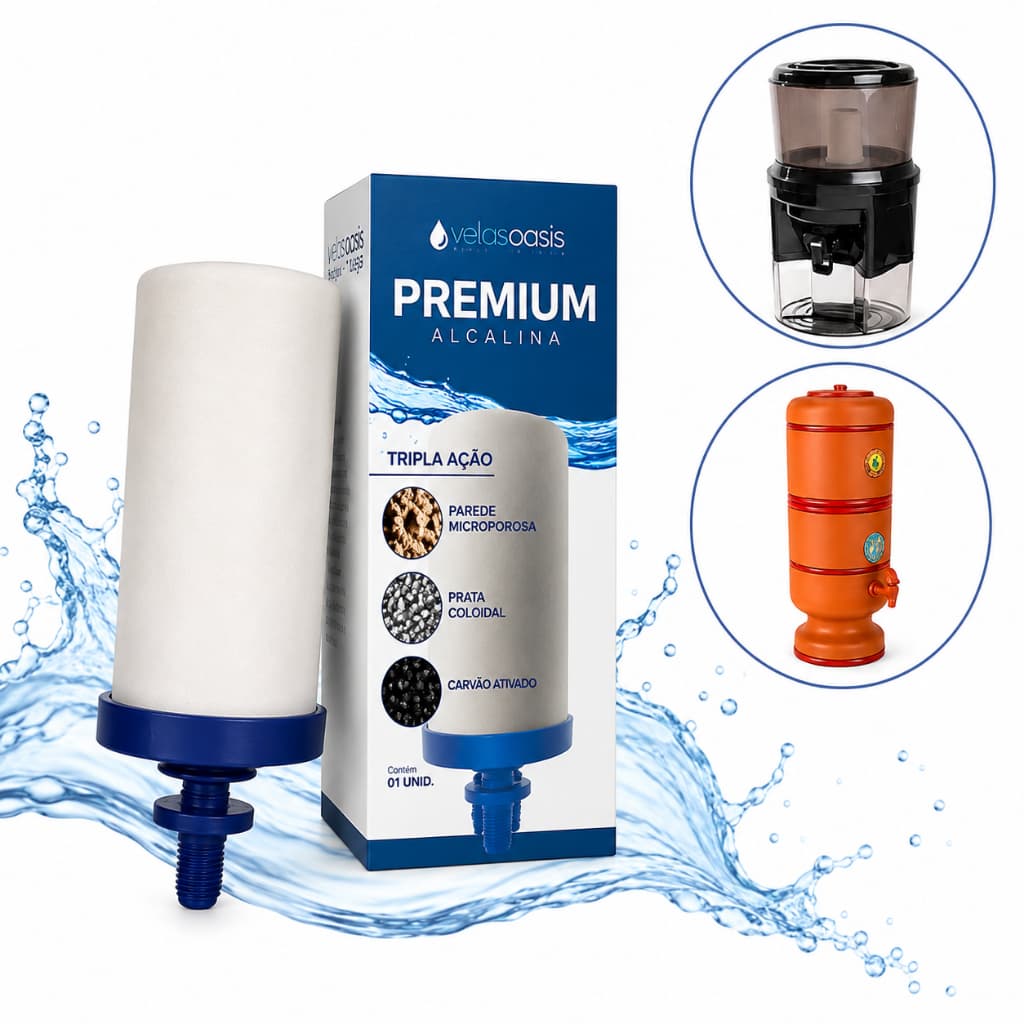 Vela Oasis Para Filtro De Barro Tripla Ação PREMIUM ALCALINA Para Todos Os Filtros