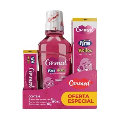 Kit Oral Care Carmed Hidratante Labial 10 g + Gel Dental 70 g + Enxaguante Bucal 250 ml Cimed