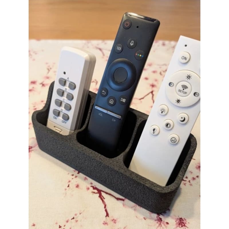 Suporte Organizador 3 Controles Remotos Parede Ou Mesa Com Fita Dupla Face Porta Controle Ar Condicionado TV Receptores