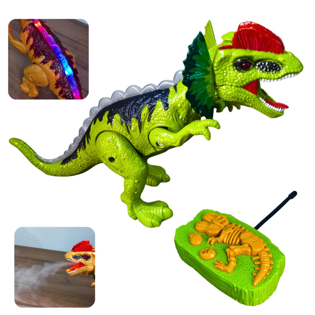 Dinossauro T- Rex Controle Remoto Solta Fumaça Com Led E Som