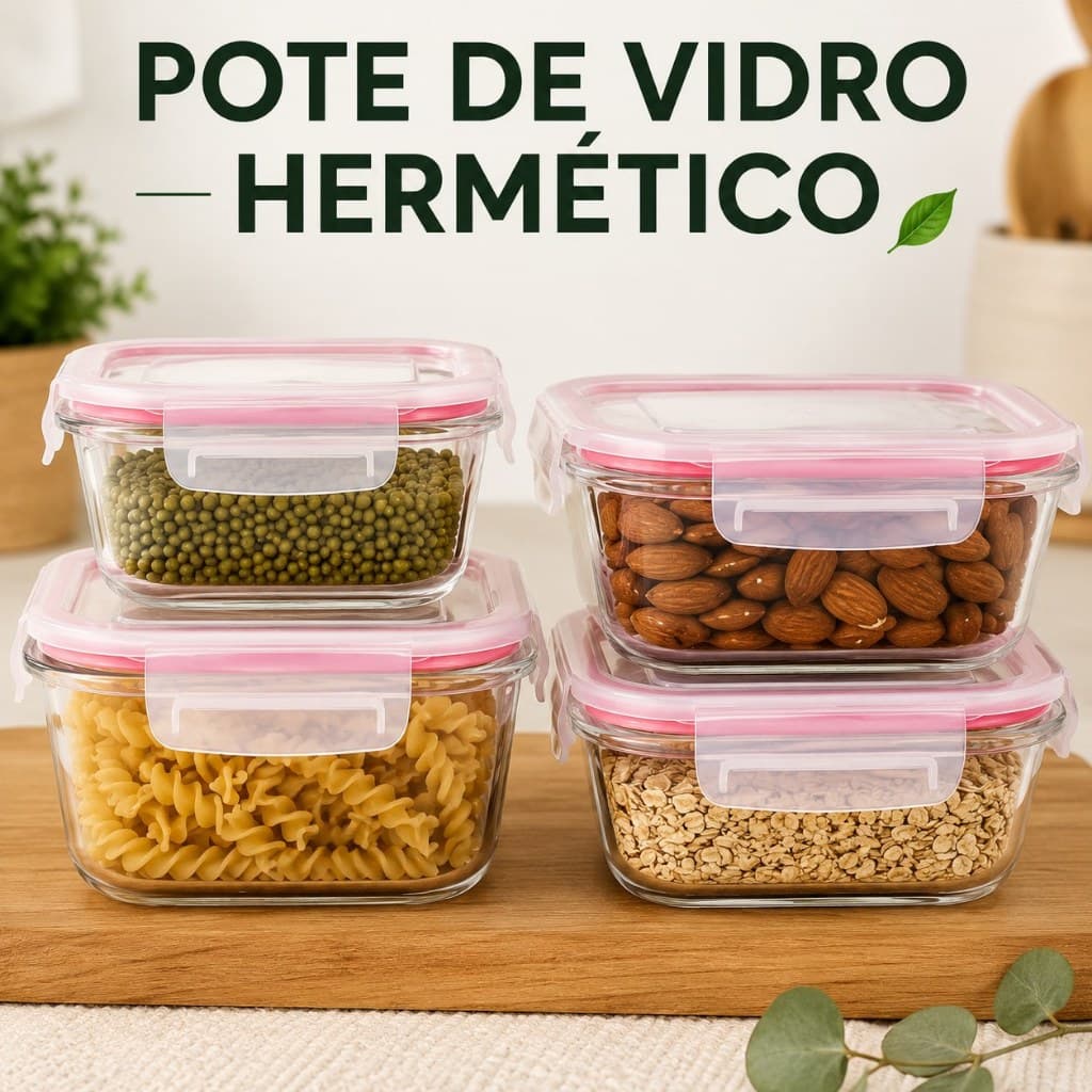 Potes de Vidro Herméticos com Tampa – Kits 160ml a 500ml
