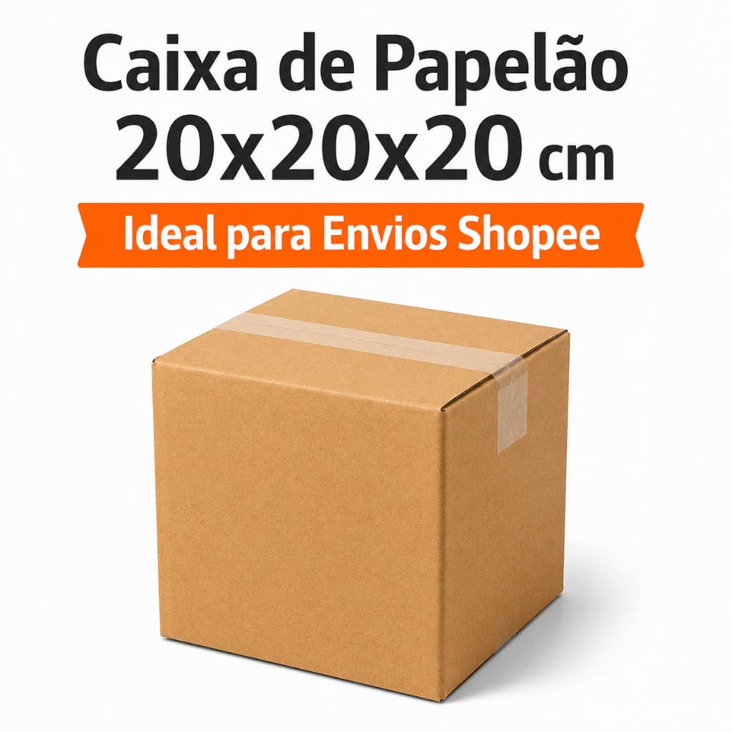 Kit 100/50/25 Caixas de Papelão 20x20x20 para Correios – Sedex e PAC | Embalagem Reforçada para Envio