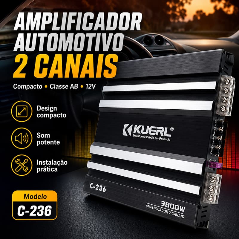 Módulo Amplificador de potência para carro de alta potência 3200W modificado de dois canais e 2 canais