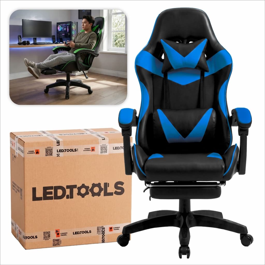 Cadeira Gamer Ergonômica Reclinável Encosto Ajustável Apoio Lombar e Cabeça