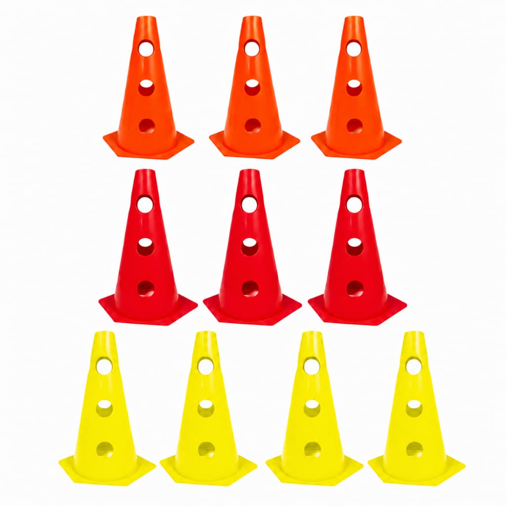 10x Mini Cone Sinalização Esportivo Furado Agilidade 23cm