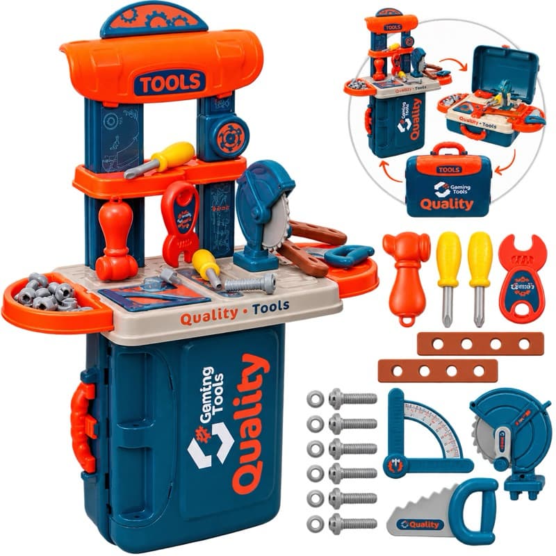Maleta de Ferramentas Infantil 3 Em 1 Multi Montagens Brinquedo Faz De Conta
