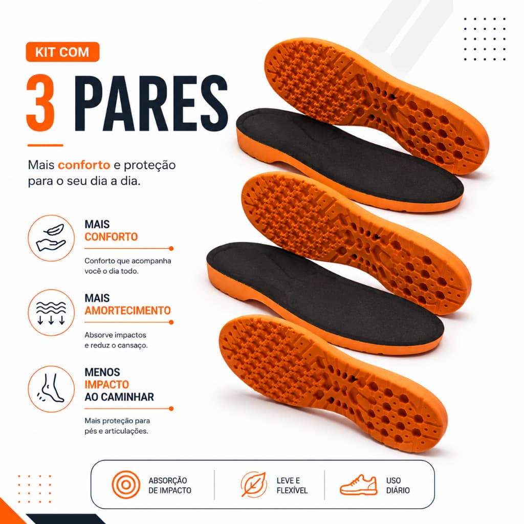 Palmilha em gel PU ortopédica, conforto diário, amortecimento, flexibilidade e alta durabilidade