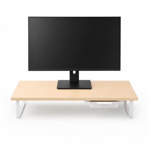 Gshield Suporte de Mesa Resistente Stand Desk Armor com Gaveta Integrada para Monitor até 32" Suporta 25kg, Madeira