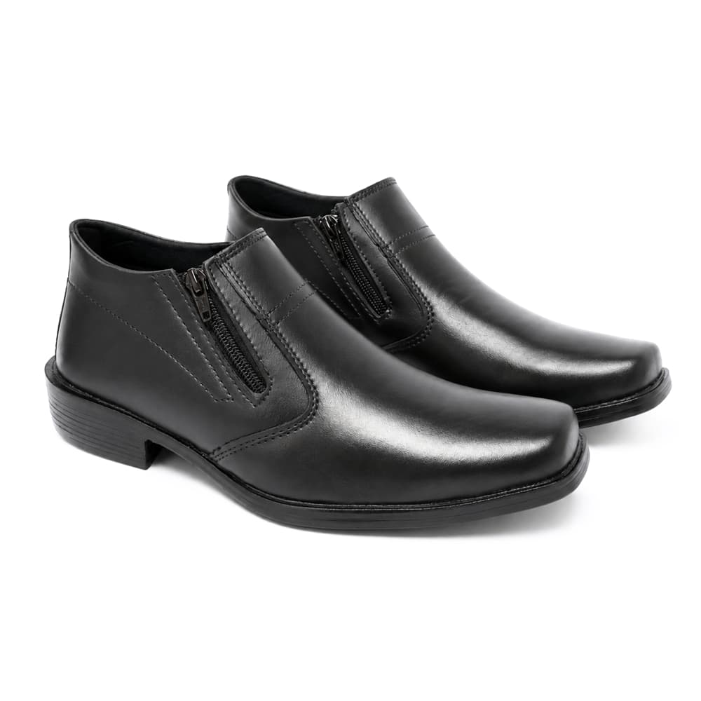 Bota Casual Masculina Social Preto e Café com zíper Leve Confortável