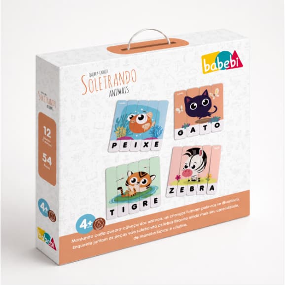 KIT 12 QUEBRA CABEÇA BRINQUEDO EDUCATIVO APRENDER LETRAS E PALAVRAS TDAH 4 ANOS