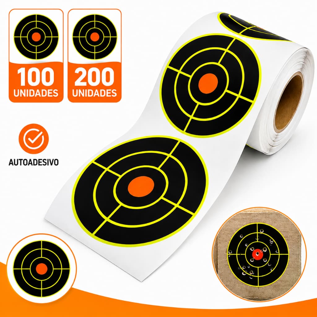 Alvos Mira Adesivo Tiro Reativo Esporte Atividade Caça Airsoft Pacote