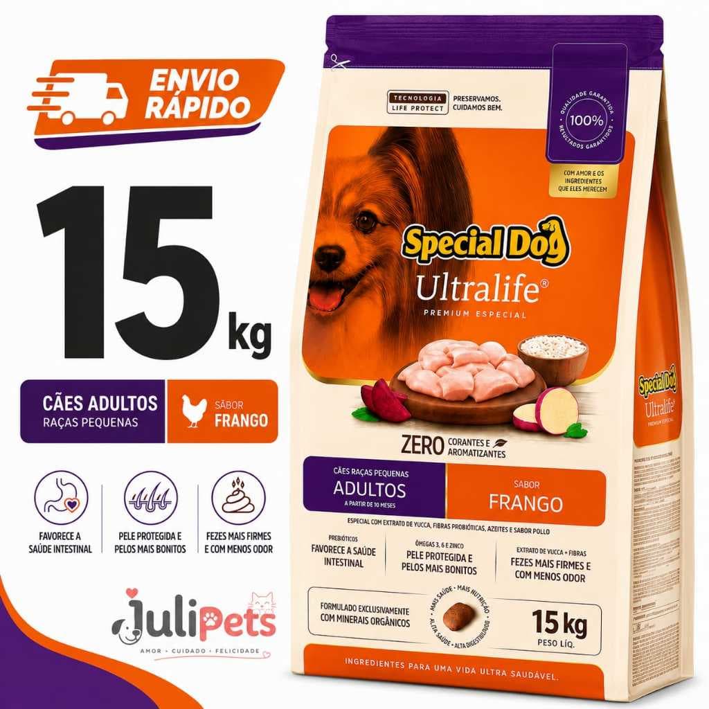 Ração Special Dog Ultralife Premium Especial Frango 15kg – Cães Adultos Raças Pequenas