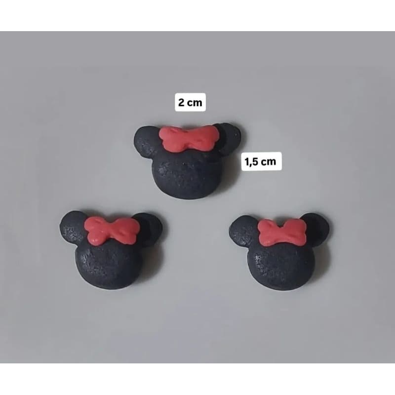 Aplique de pasta americana comestível tema Mickey ou Minnie. para doces e donuts