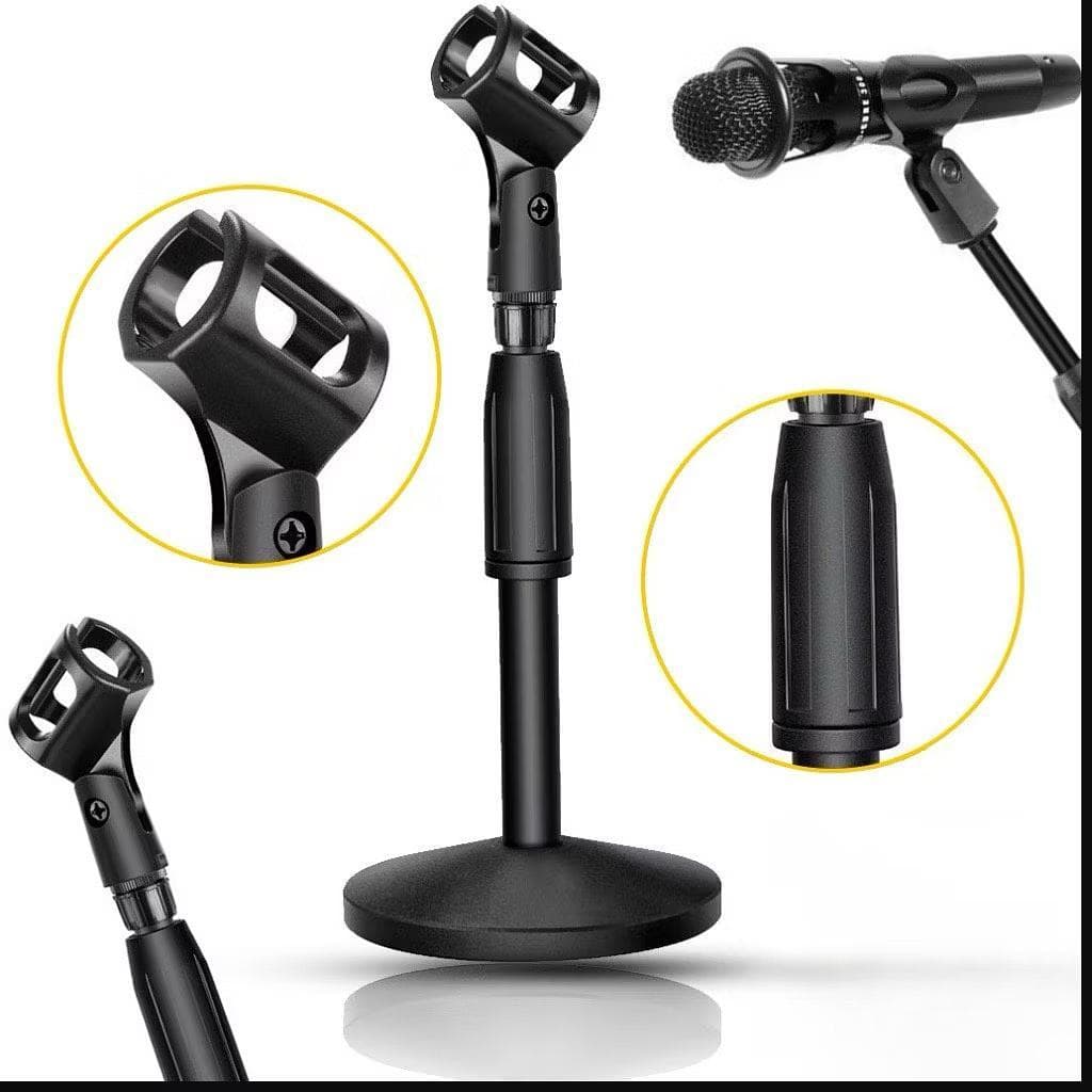 Pedestal Mini para Microfone Suporte de Mesa Studio Gravação e Podcast