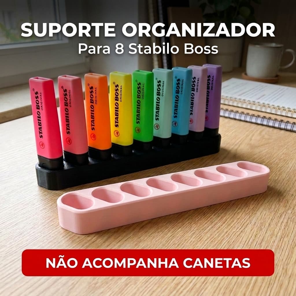 Suporte Organizador Para 8 Stabilo Boss [SÓ SUPORTE] Marca Texto Mesa Aesthetic