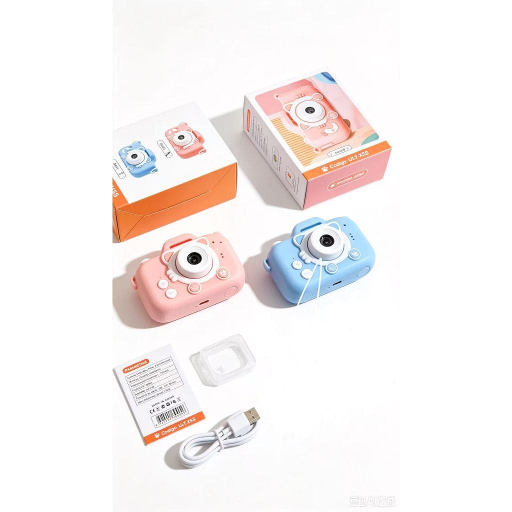 Câmera Digital Infantil UltraMax ULT-X5S, Tela IPS 2 Polegadas, Tirar Foto e Gravar Vídeo, Expansível até 32GB, Presente