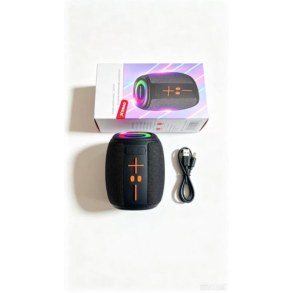 Caixa de Som Bluetooth XTRAD XDG-351 Venus Mini 50W, Luz RGB, IPX4 À Prova D’Água, Rádio FM, Entrada USB e Cartão TF, Fu