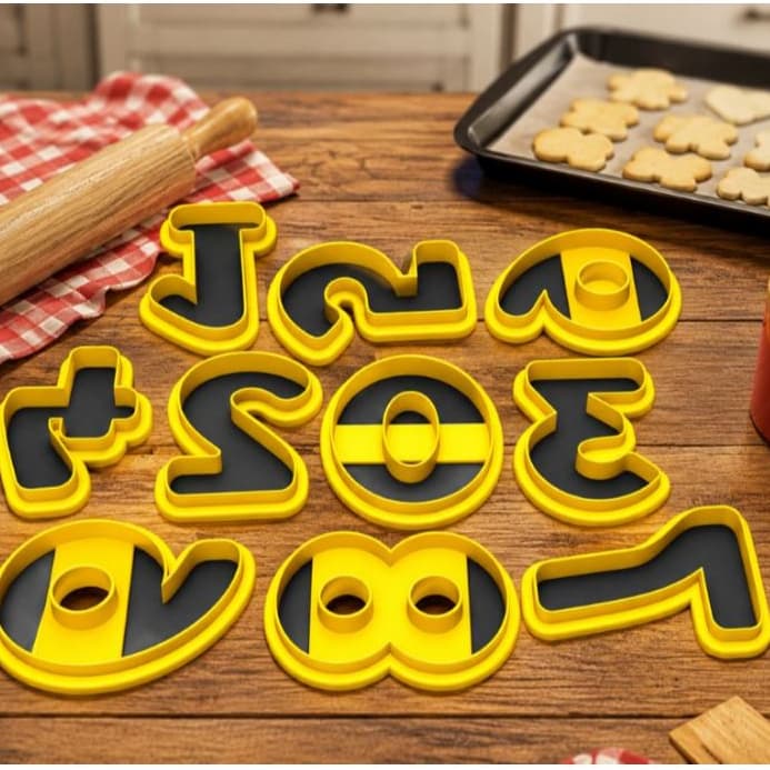 Kit 10 Cortadores Forminhas de Números para biscoitos e massas