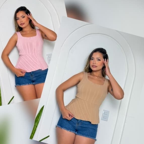REGATA PEPLUM FEMININA EM RIBANA PRIME